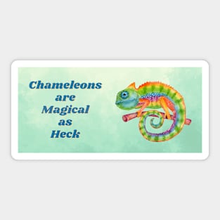 Chameleon Art | Magical as Heck | Colorful Wraparound Design for Cham Lovers Sticker